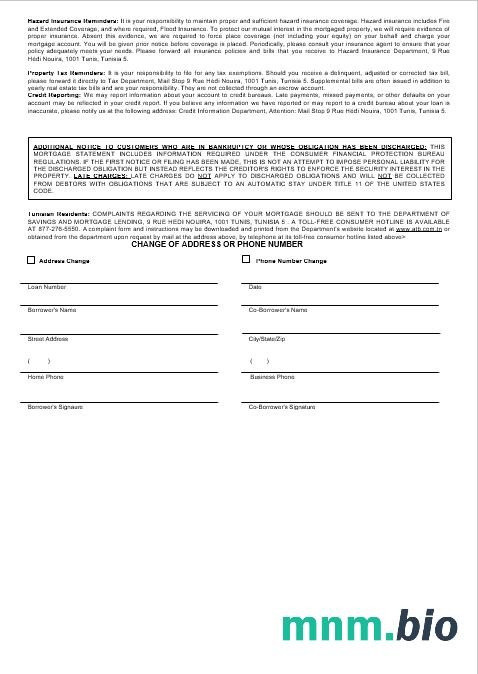 Tunezja ATB Bank wyciąg z kredytu hipotecznego w formatach Word i PDF 3